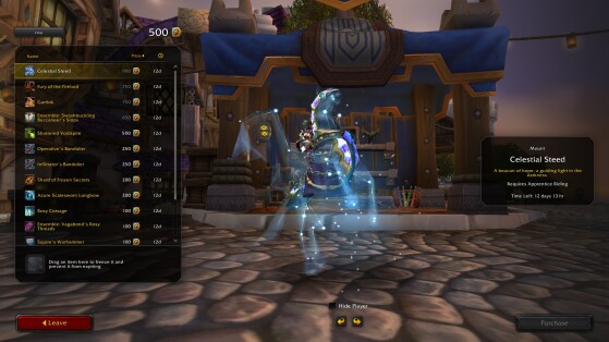Aperçu du nouveau comptoir dans World of Warcraft - World of Warcraft