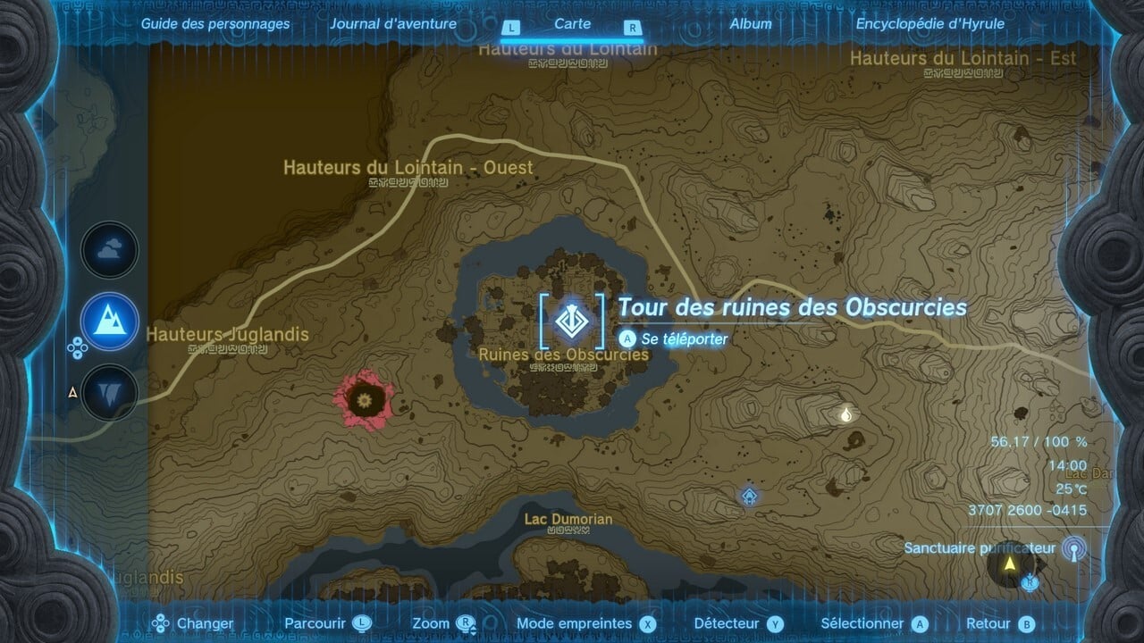 Statue de génie Zelda Tears of the Kingdom Où toutes les trouver sur la carte des Profondeurs