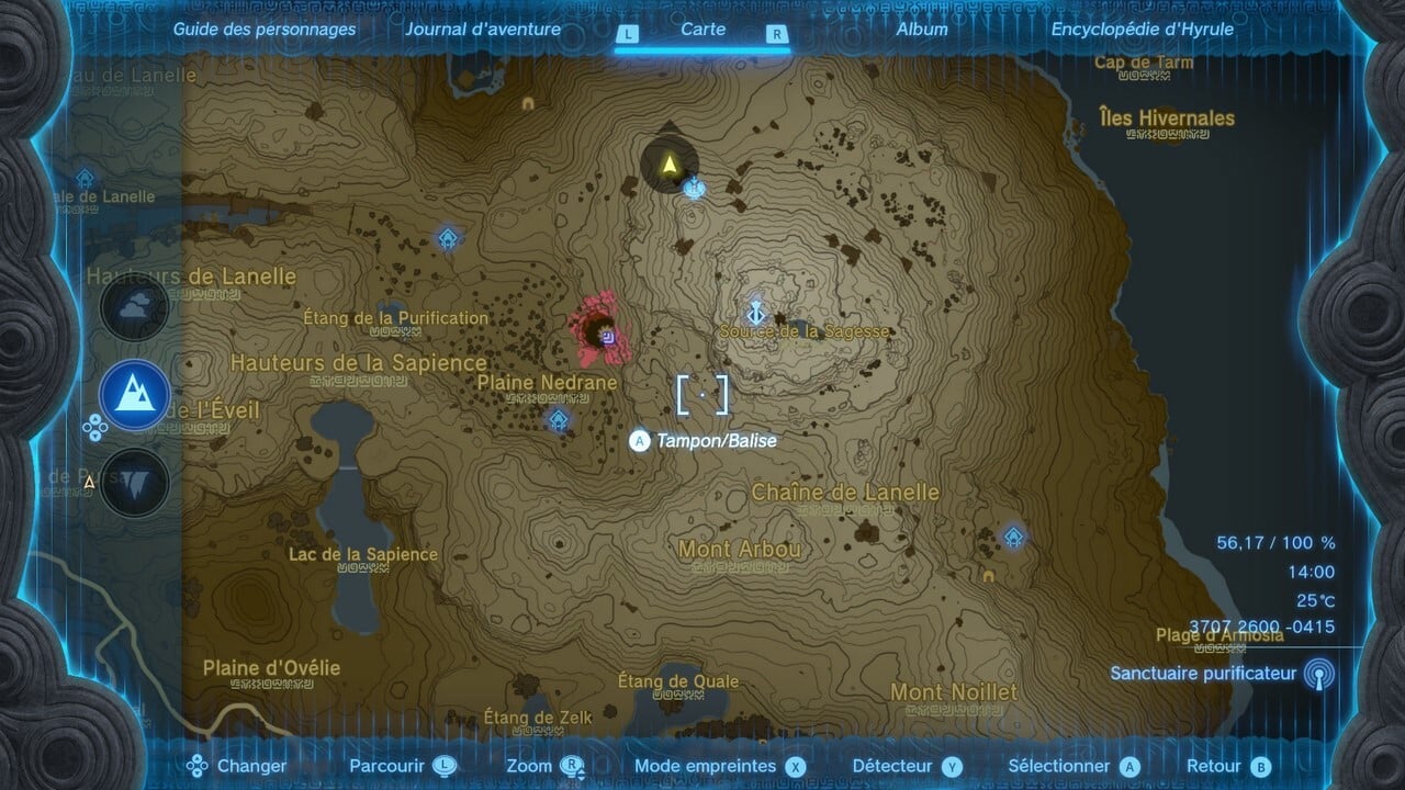 Statue de génie Zelda Tears of the Kingdom Où toutes les trouver sur la carte des Profondeurs