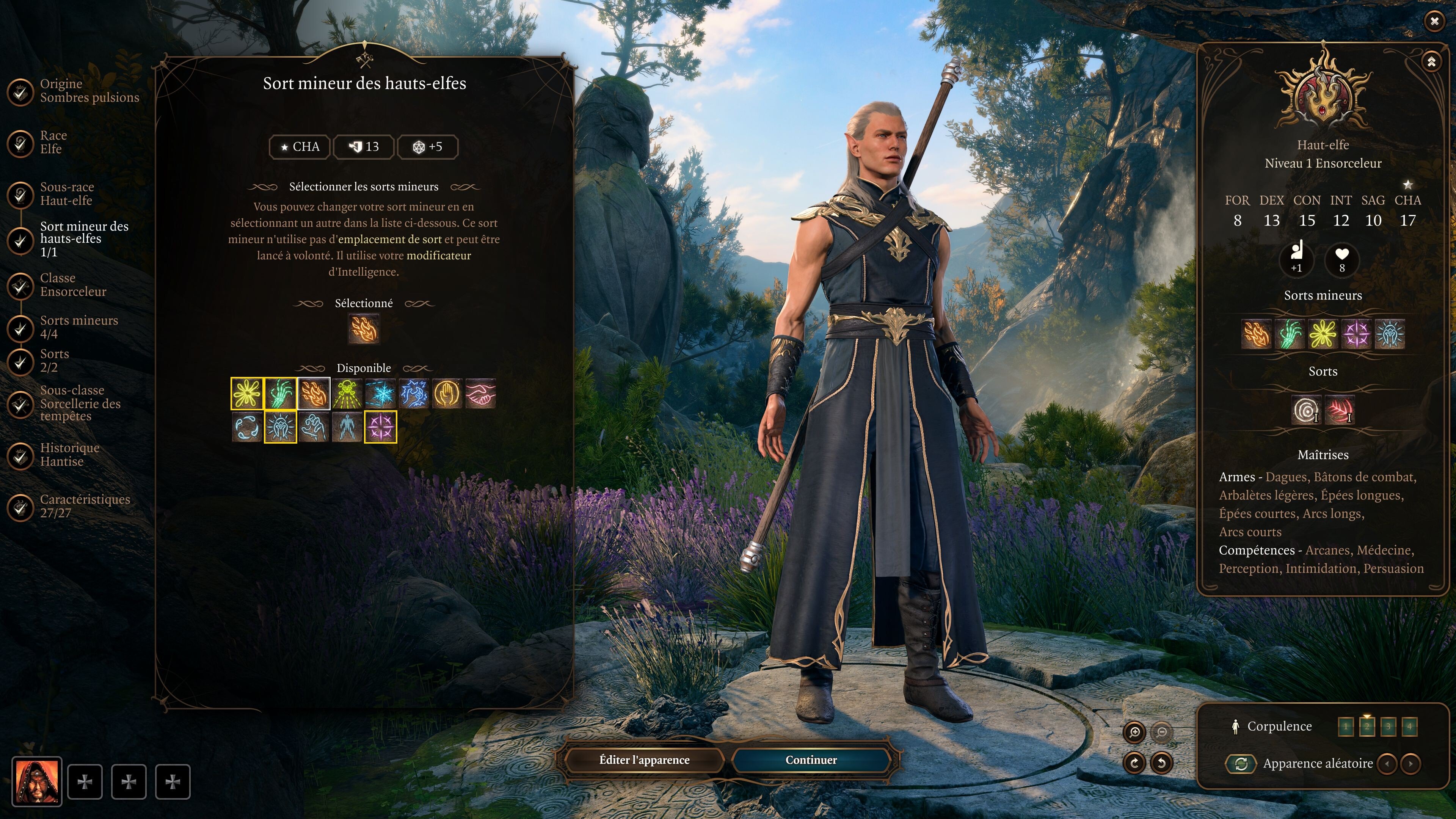 Création de personnage Baldur