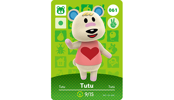 Carte Amiibo de Tutu - Animal Crossing New Horizons