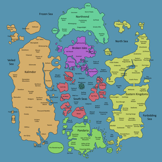 Carte de WoW actuelle - World of Warcraft