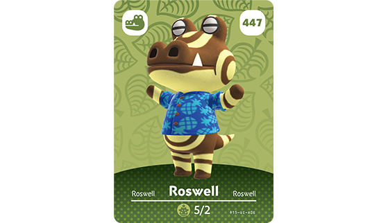 Carte Amiibo de Roswell - Animal Crossing New Horizons