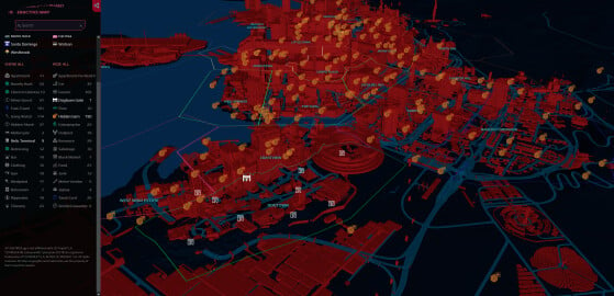 Carte interactive Cyberpunk 2077 Phantom Liberty - Cyberpunk 2077 : Phantom Liberty