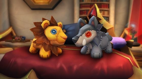 WoW Logis : Peluches Lion (alliance) et loup (horde) - World of Warcraft