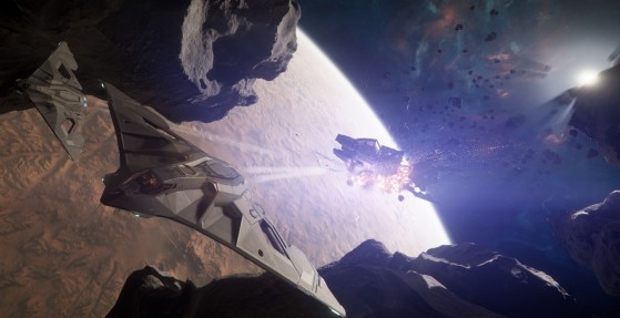 Une escadrille d'Eclipses détruit un Javelin - Star Citizen