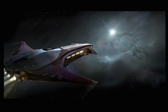 En approche d'une station spatiale - Star Citizen