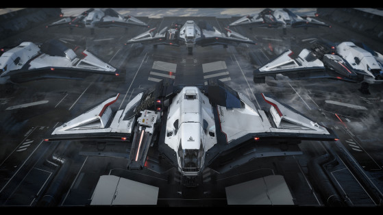 Escadrille de Ares Ion sur la piste - Star Citizen