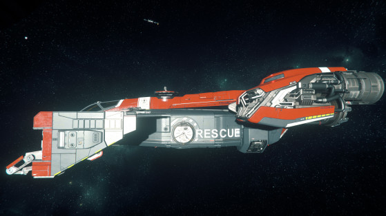 Vue de coté et emplacement de docking du Cutlass red - Star Citizen